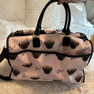 Betseyville Betsey Johnson pug weekender duffle bag